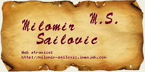 Milomir Sailović vizit kartica